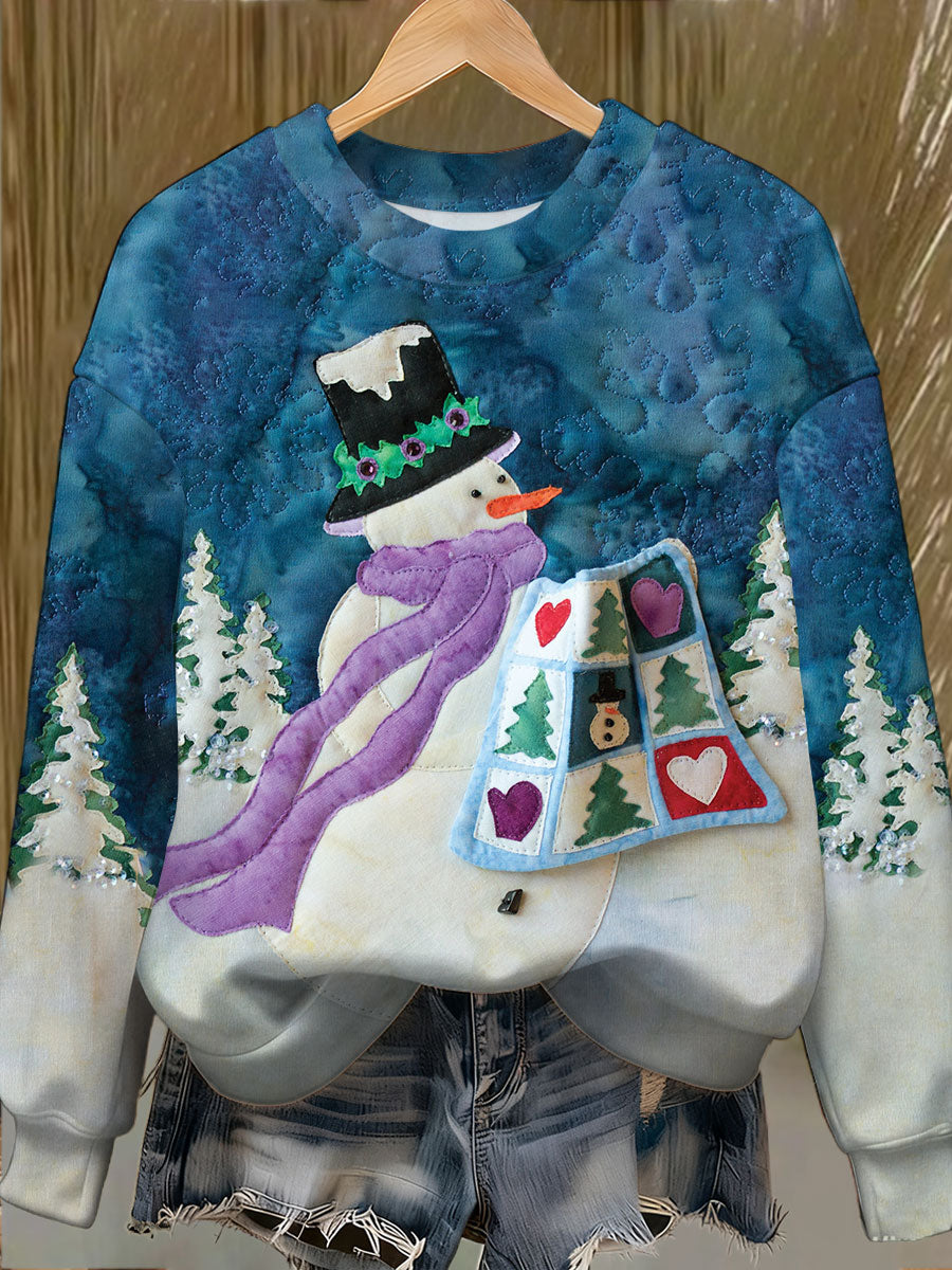 Women's Purple Christmas Printed Sweatshirt