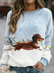 Women's Cute Dog Flannel Hoodie