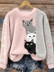 Women's Cute Cat Flannel Hoodie