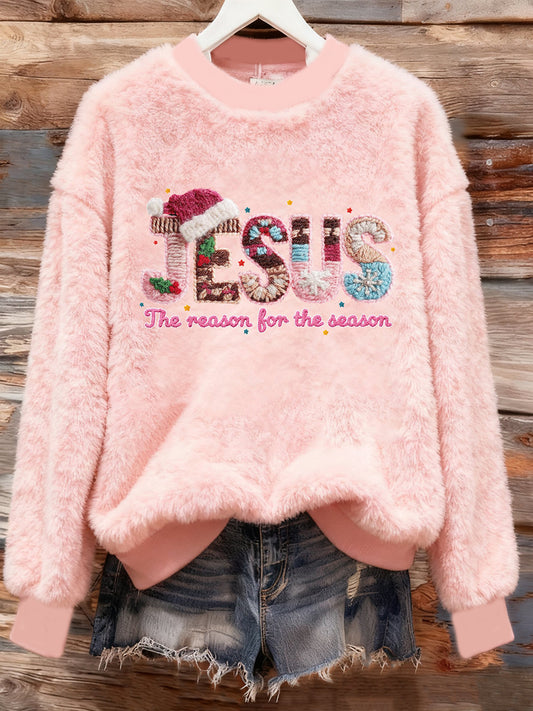 Women's Jesus THe Reason For The Season Flannel Hoodie
