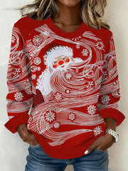 Women's Santa Claus Print Casual Top