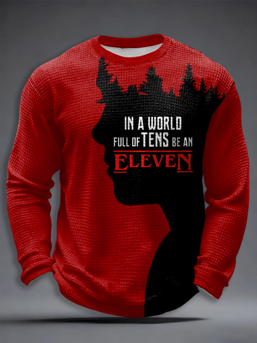 Men's Stranger Things Inspired Waffle Long Sleeve T-Shirt