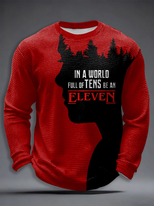 Men's Stranger Things Inspired Waffle Long Sleeve T-Shirt