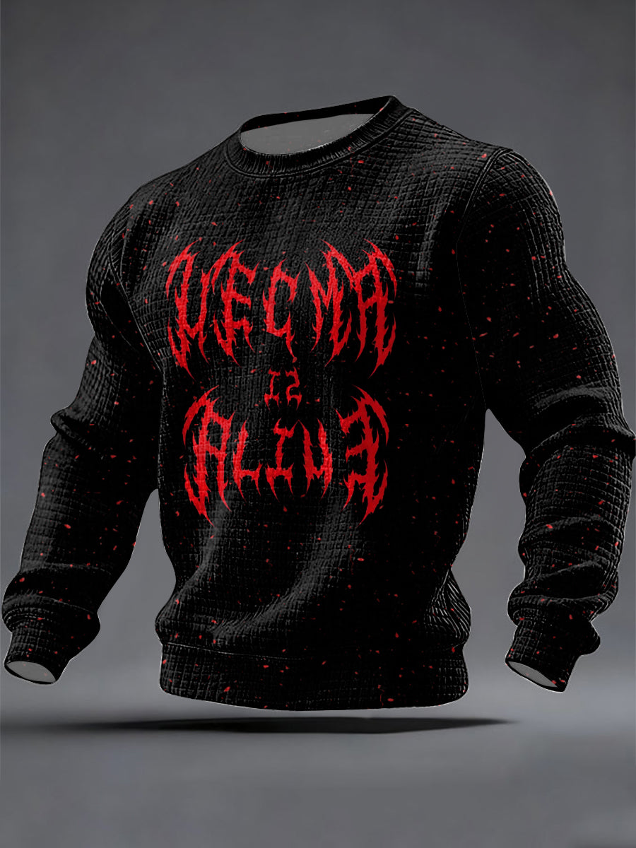 Men's Hawkins TV Show Inspired Waffle Long Sleeved Casual Sweater