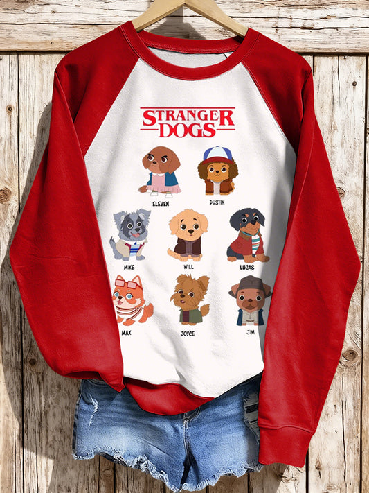 Women's Stranger Dogs TV Series Inspired raglan sleeve sweatshirt
