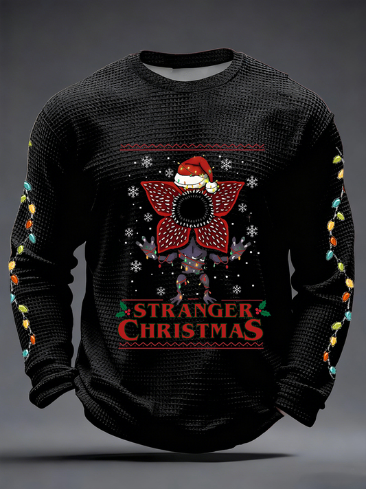 Men's Stranger Christmas Waffle Long Sleeve T-Shirt