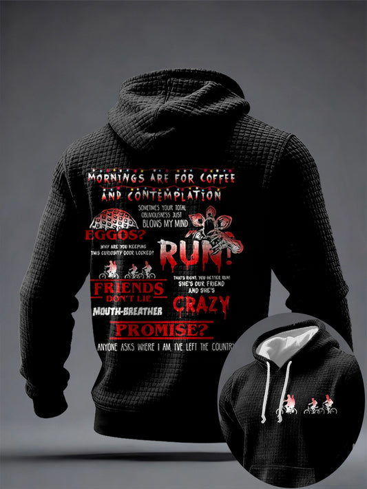 Men's TV Series Inspired Checkered Cotton Hoodie