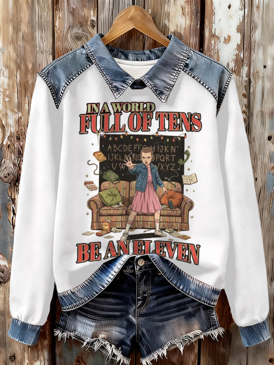 Women's Women's In A World Full of Tens Be An Eleven TV Series Inspired Patchwork Top