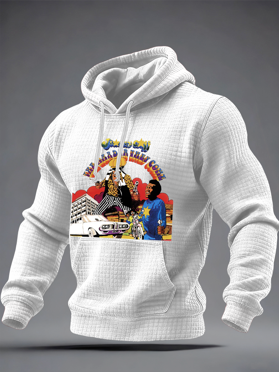 Men's The Legendary Jimmy Cliff  Checkered Cotton Hoodie