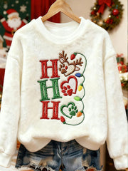 Women's Cute Christmas Dog Paws Art Flannel Hoodie