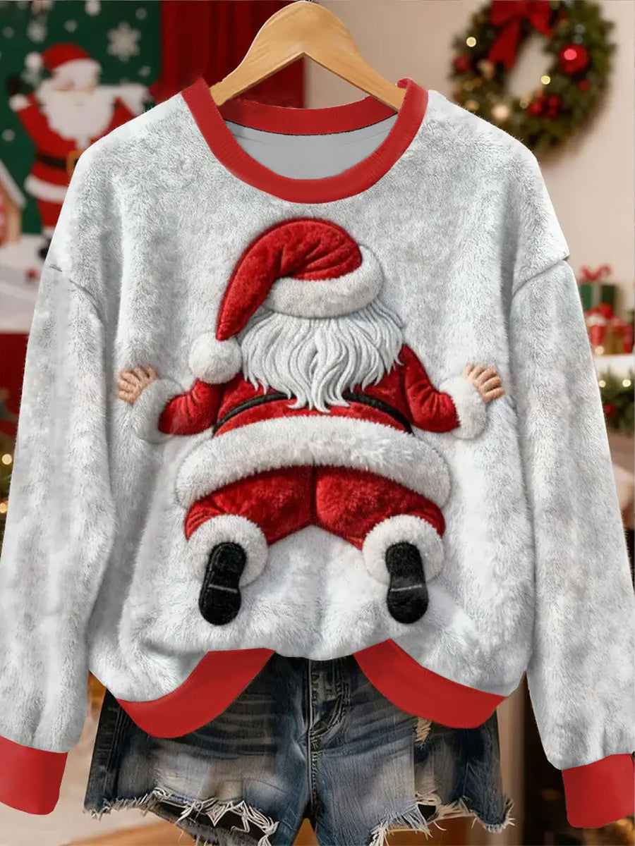 Women's Funny Santa Claus Flannel Hoodie