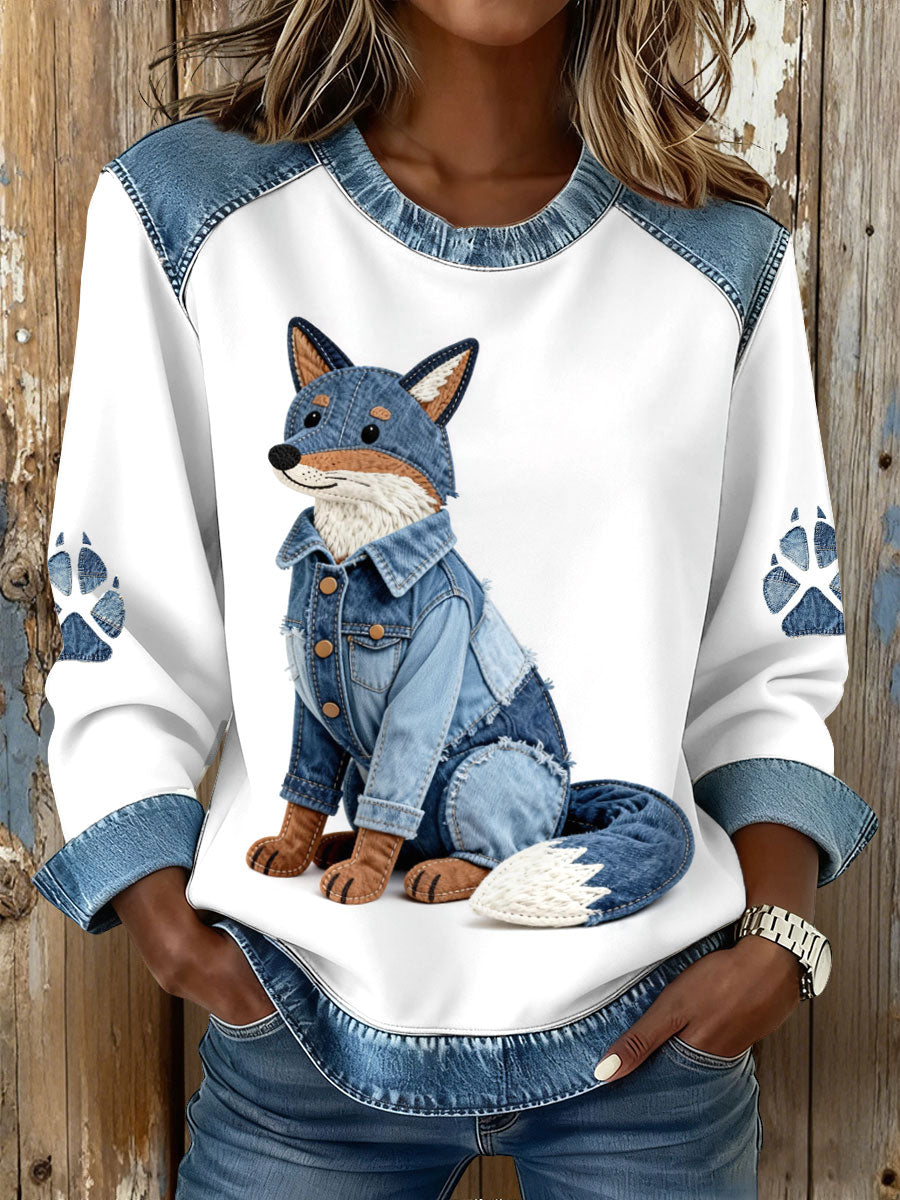 Women's Fox Print Sweatshirts
