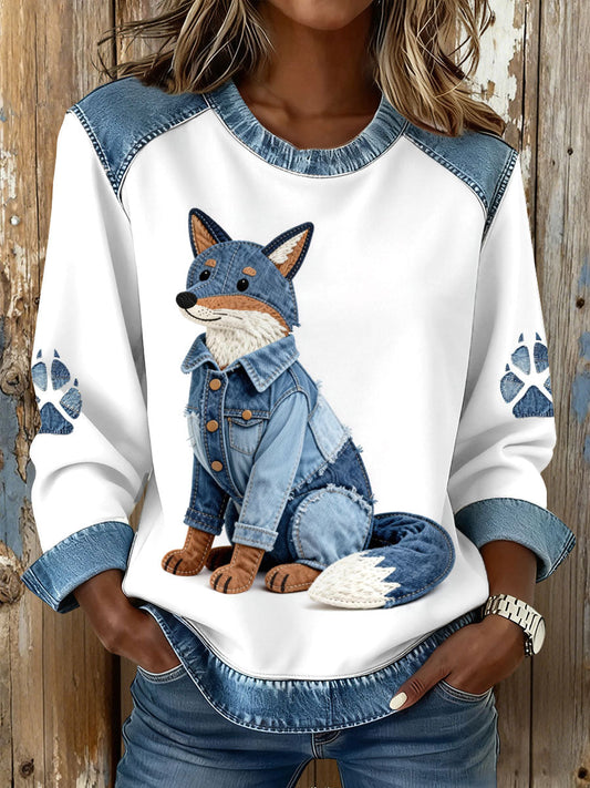 Women's Fox Print Sweatshirts