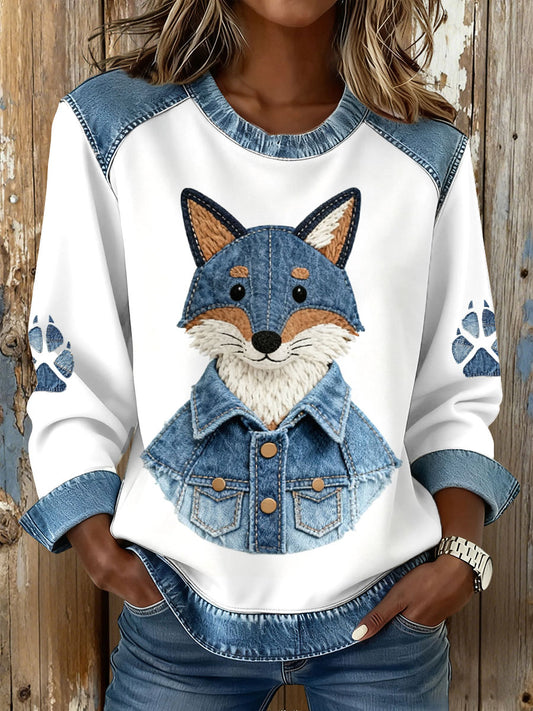 Women's Fox Print Sweatshirts