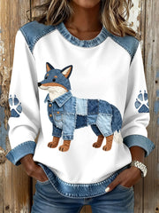 Women's Fox Print Sweatshirts