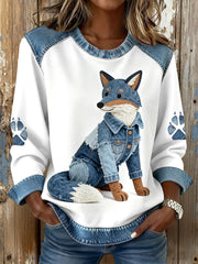 Women's Fox Print Sweatshirts