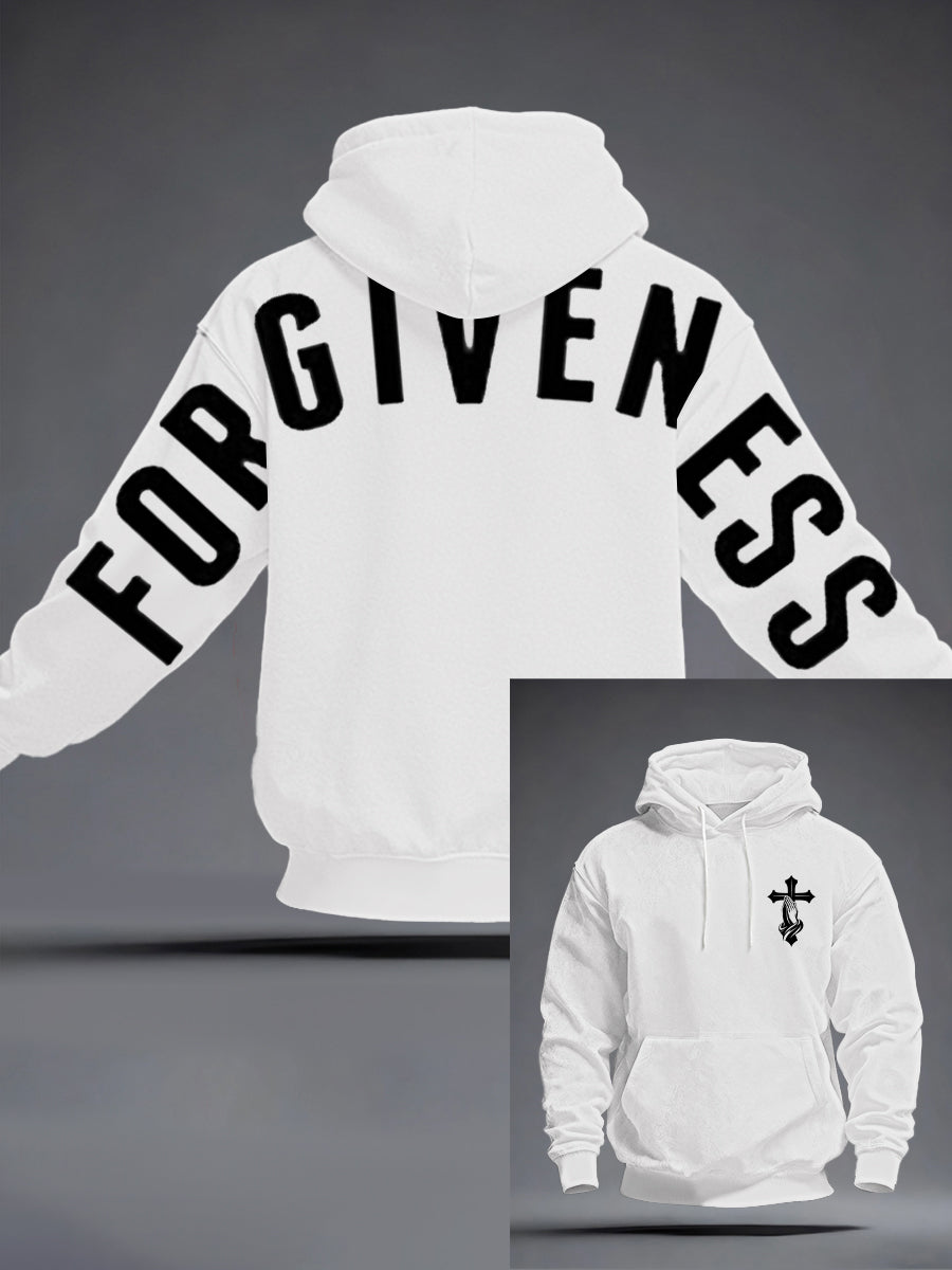 Men's Forgiveness Oversized Drop-Shoulder Hoodie with Pockets
