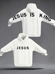 Women's Jesus Is King Christian Print Casual Hoodie