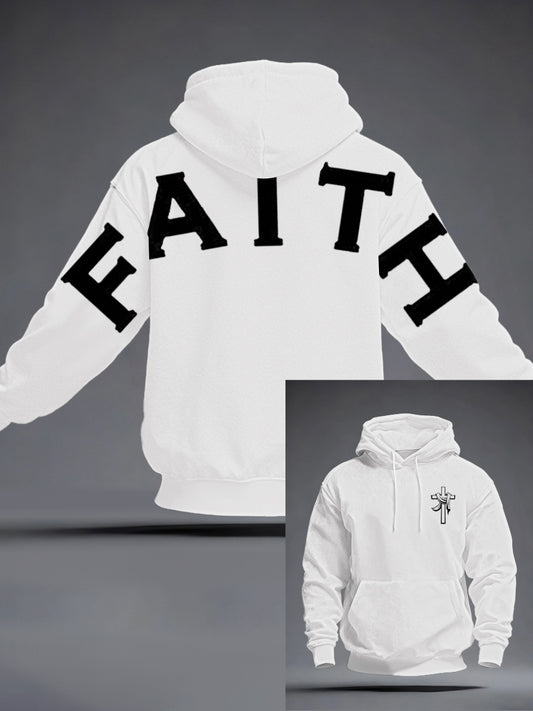 Men's Faith Oversized Drop-Shoulder Hoodie with Pockets