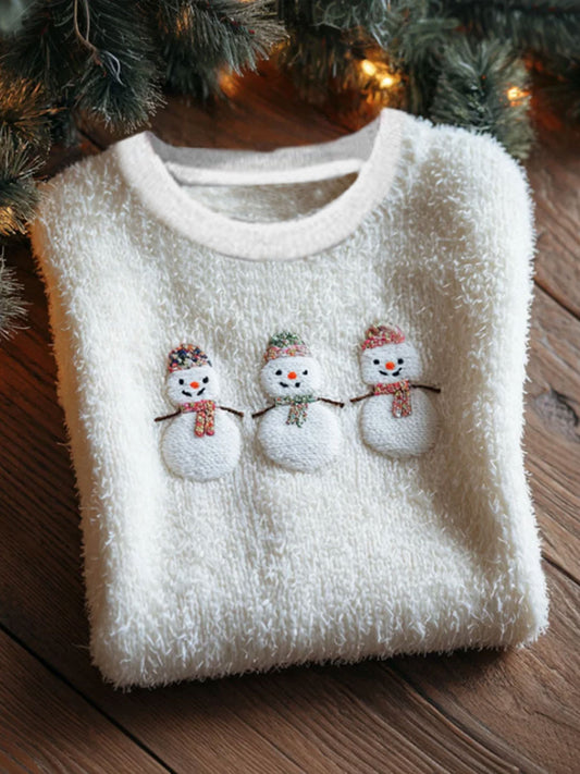 Women's Christmas Art Printed Flannel Sweatshirt