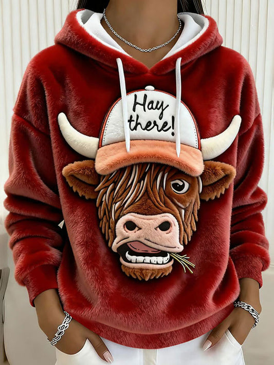 Women's Highland Cow Art Print Casual Top