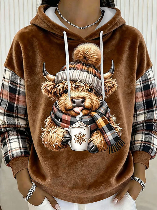 Women's Highland Cow Art Print Casual Top