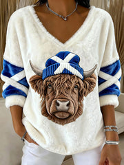 Women's Highland Cow Print Casual Top